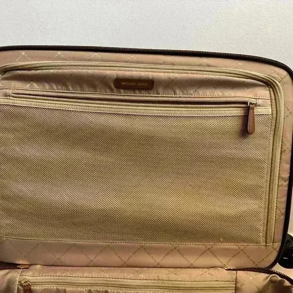 Michael Kors Monogram Carry On Luggage Brown